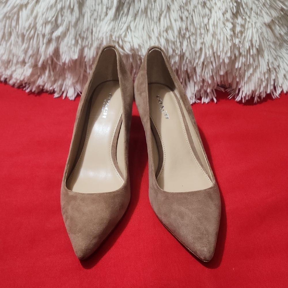 Coach Classic Pointed-Toe Suede Pumps - Picture 3 of 11